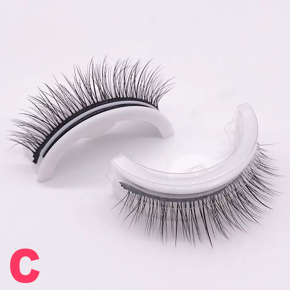 1 Pair Reusable Self Adhesive False Eyelashes Natural Long Thick Fake Eye Lashes