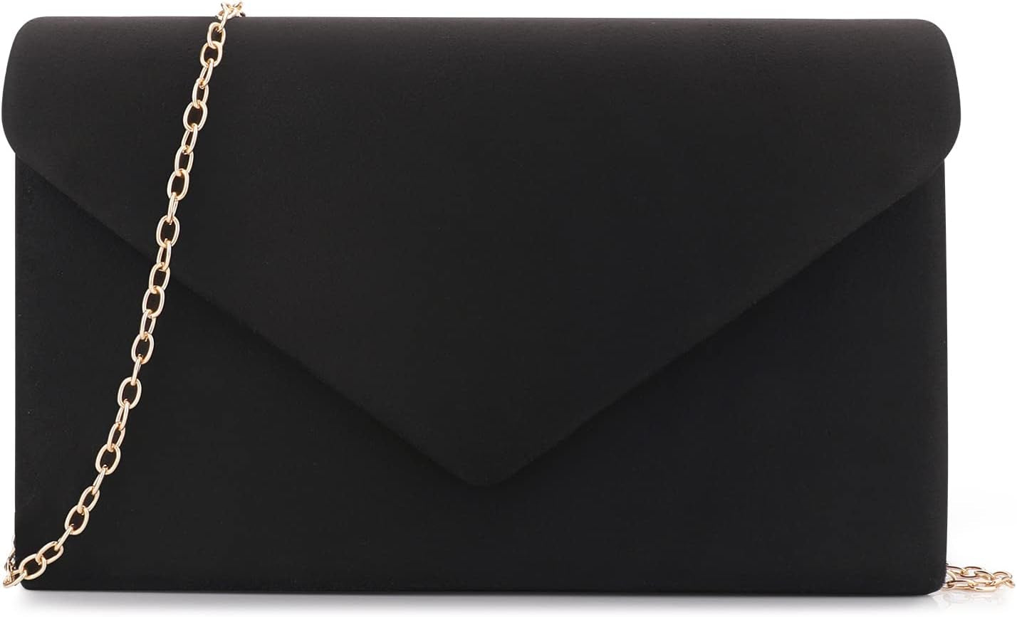 Clutch Purse for Women Evening Bags Handbags for Wedding Party Cocktail Prom Faux Suede Crossbody Shoulder Bag
