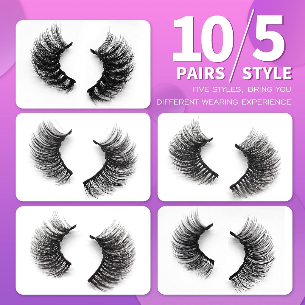 10 Pairs Magnetic Cat Eye Eyelashes with Natural Eyeliner 3D Magnetic Eyelashes with Natural Look Eyeliner Magnetic Eyelashes 19.8Cm*14.5Cm*1.5Cm