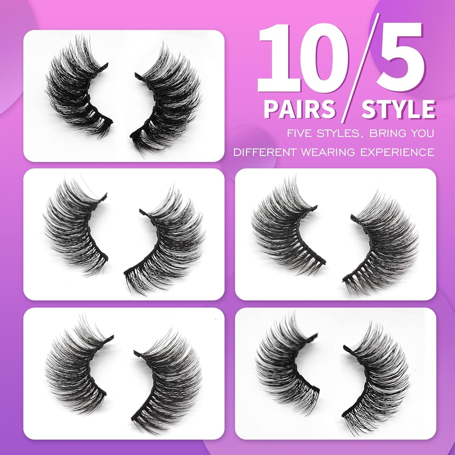 10 Pairs Magnetic Cat Eye Eyelashes with Natural Eyeliner 3D Magnetic Eyelashes with Natural Look Eyeliner Magnetic Eyelashes 19.8Cm*14.5Cm*1.5Cm