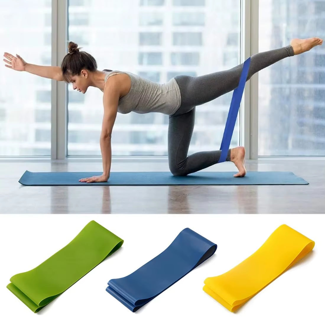 Resistance Bands, [Set of 5] Skin-Friendly Resistance Fitness Exercise Loop Bands with 5 Different Resistance Levels - Carrying