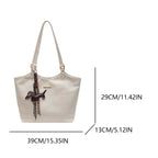 Women Vintage Shoulder Bag PU Leather Slouchy Tote Purse Large Capacity Fashion Underarm Bag Ladies Commute Bag