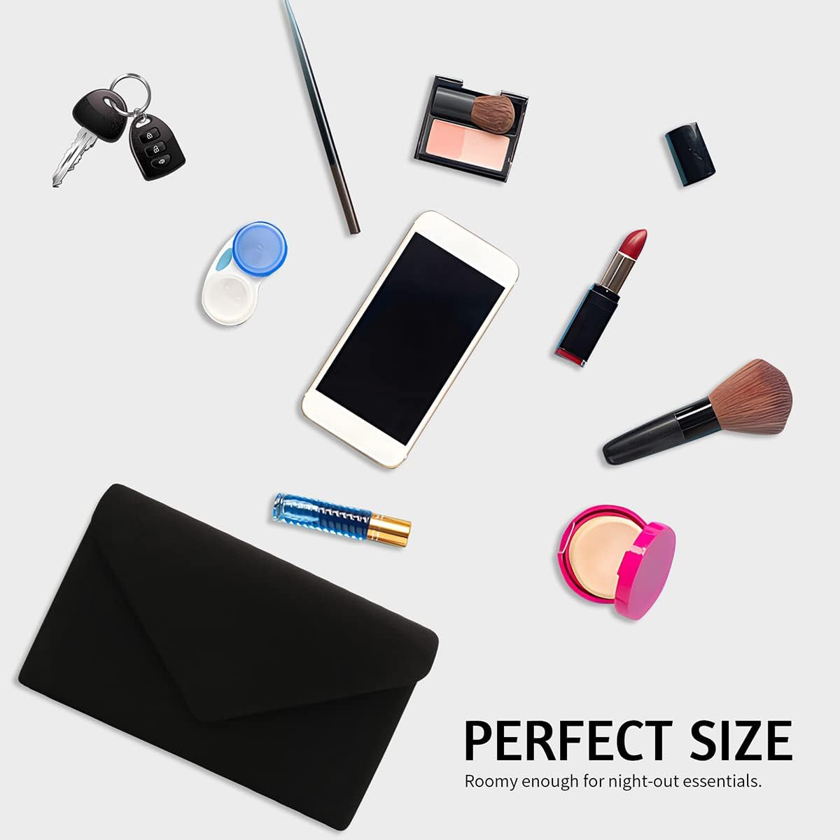 Clutch Purse for Women Evening Bags Handbags for Wedding Party Cocktail Prom Faux Suede Crossbody Shoulder Bag