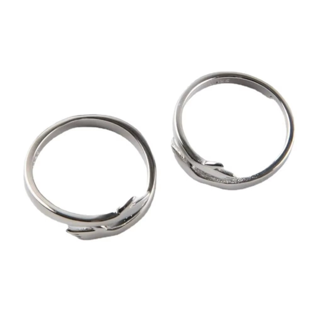 Opening Finger Ring Silver Color Exquisite Jewelry Ring Creative Couple Loving Hugs Ring Adjustable Jewelry Gift for Women Men