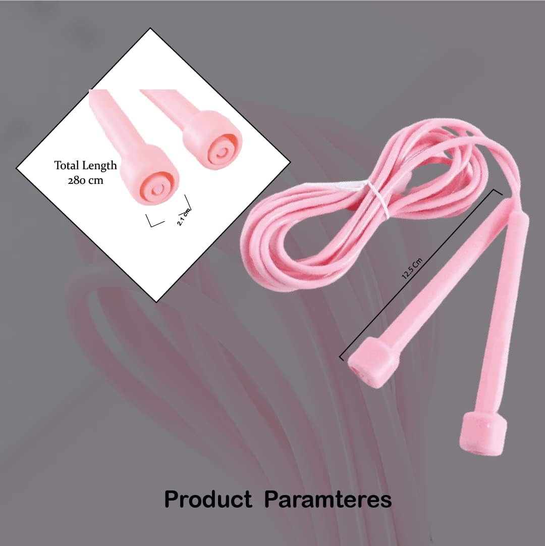 Muza Skipping Rope Adult for Home Exercise & Body Fitness Men, Women and Kids | Speed Jumping Rope with Non Slip Handle | Adjustable Skipping Rope for Fitness, Crossfit and MMA (Pink)
