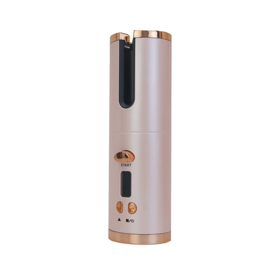 Auto Rotating Cordless Hair Curler Portable Adjustable Temp Time Fast Heat Curling Iron for Travel Home