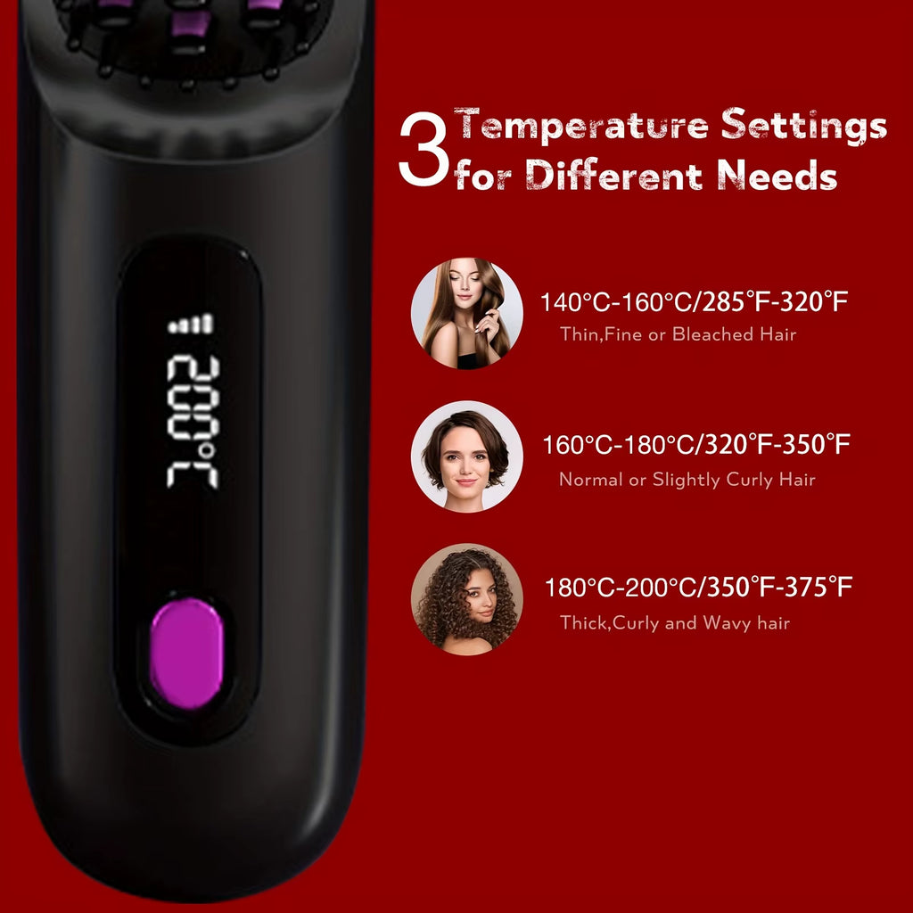 Wireless Portable Hair Straightener Professional Quick Heated Electric Hot Comb Hair Straightener Negative Ion Hairstyle Brush