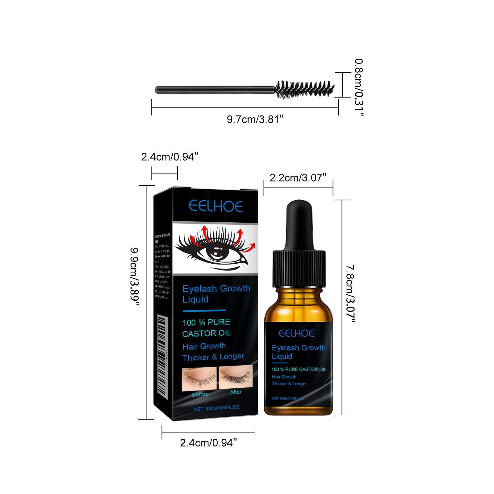 Castor Eyelash Growth Oil Daily Natural Curly Eyelash Lasting Effect Nourishing Improve Hair Growth Eyelash Care Oil