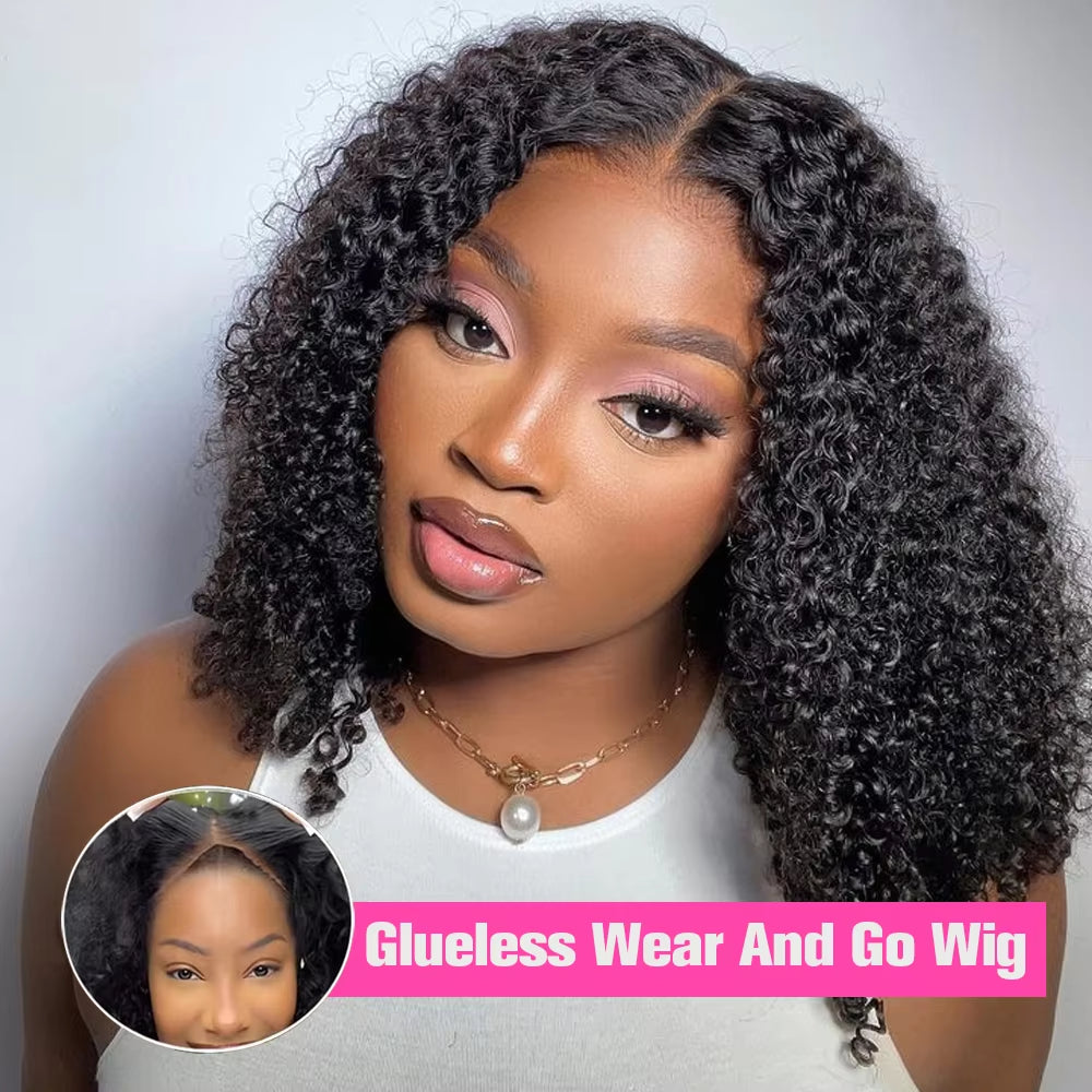 Glueless Wigs Human Hair Water Wave Bob Wig Human Hair 100% Ready to Wear Curly Wave Human Hair Wigs 7X5 Lace Bob Top Quality