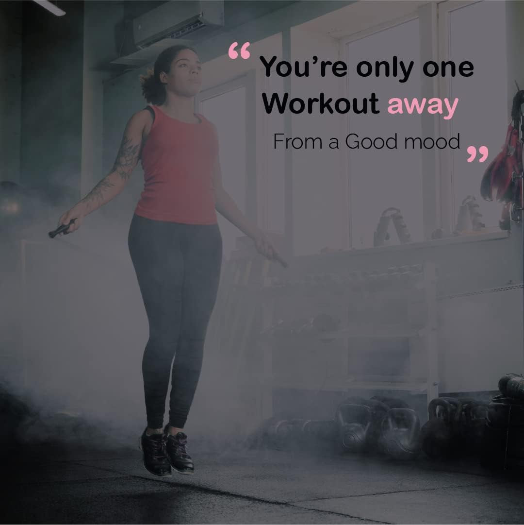 Muza Skipping Rope Adult for Home Exercise & Body Fitness Men, Women and Kids | Speed Jumping Rope with Non Slip Handle | Adjustable Skipping Rope for Fitness, Crossfit and MMA (Pink)