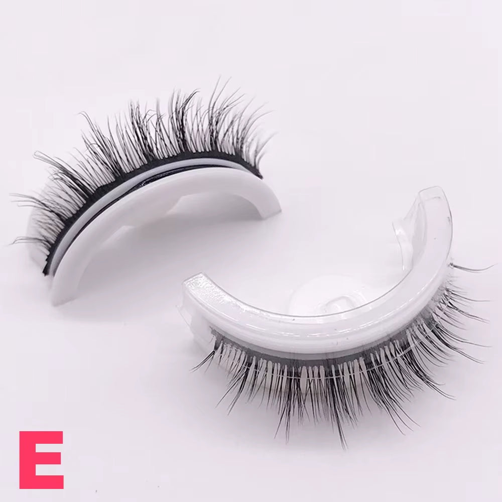 1 Pair Reusable Self Adhesive False Eyelashes Natural Long Thick Fake Eye Lashes