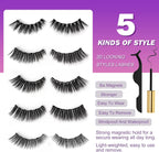10 Pairs Magnetic Cat Eye Eyelashes with Natural Eyeliner 3D Magnetic Eyelashes with Natural Look Eyeliner Magnetic Eyelashes 19.8Cm*14.5Cm*1.5Cm