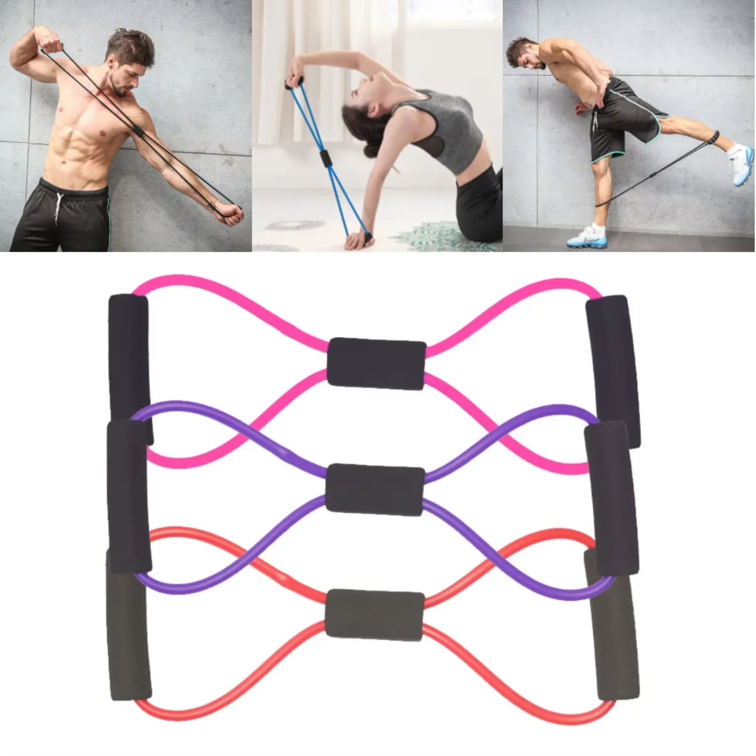 Resistance Bands with Foam Sport Yoga Fitness Accessories Rubber Pull Rope Training and Exercise Gym Equipment Women