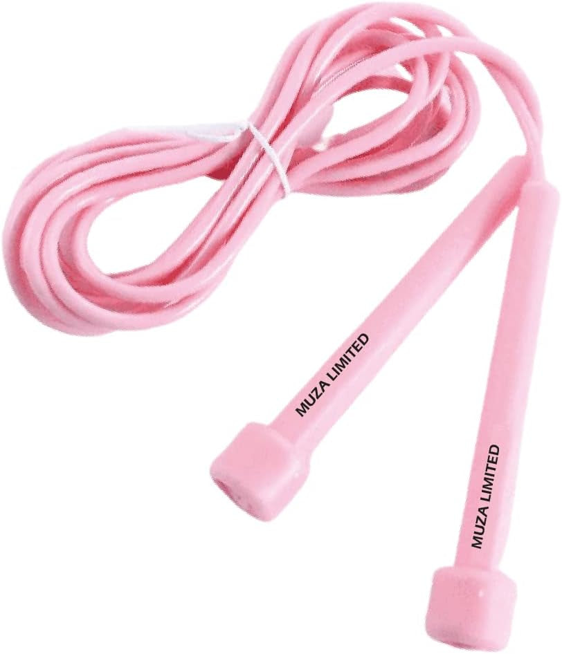 Muza Skipping Rope Adult for Home Exercise & Body Fitness Men, Women and Kids | Speed Jumping Rope with Non Slip Handle | Adjustable Skipping Rope for Fitness, Crossfit and MMA (Pink)