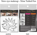 Eye Makeup Template Stickers, 24Pcs Template Eye Makeup Tools, Nine-Tailed Fox Eyeshadow Eyeliner Makeup Tools