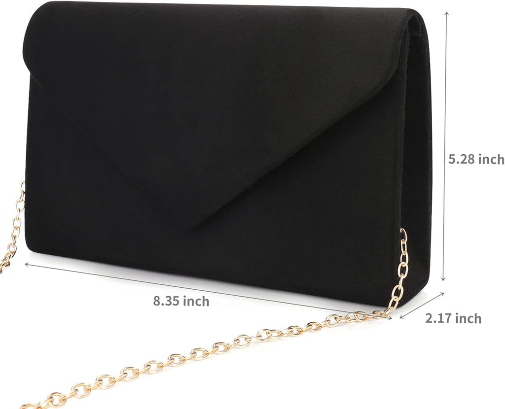 Clutch Purse for Women Evening Bags Handbags for Wedding Party Cocktail Prom Faux Suede Crossbody Shoulder Bag