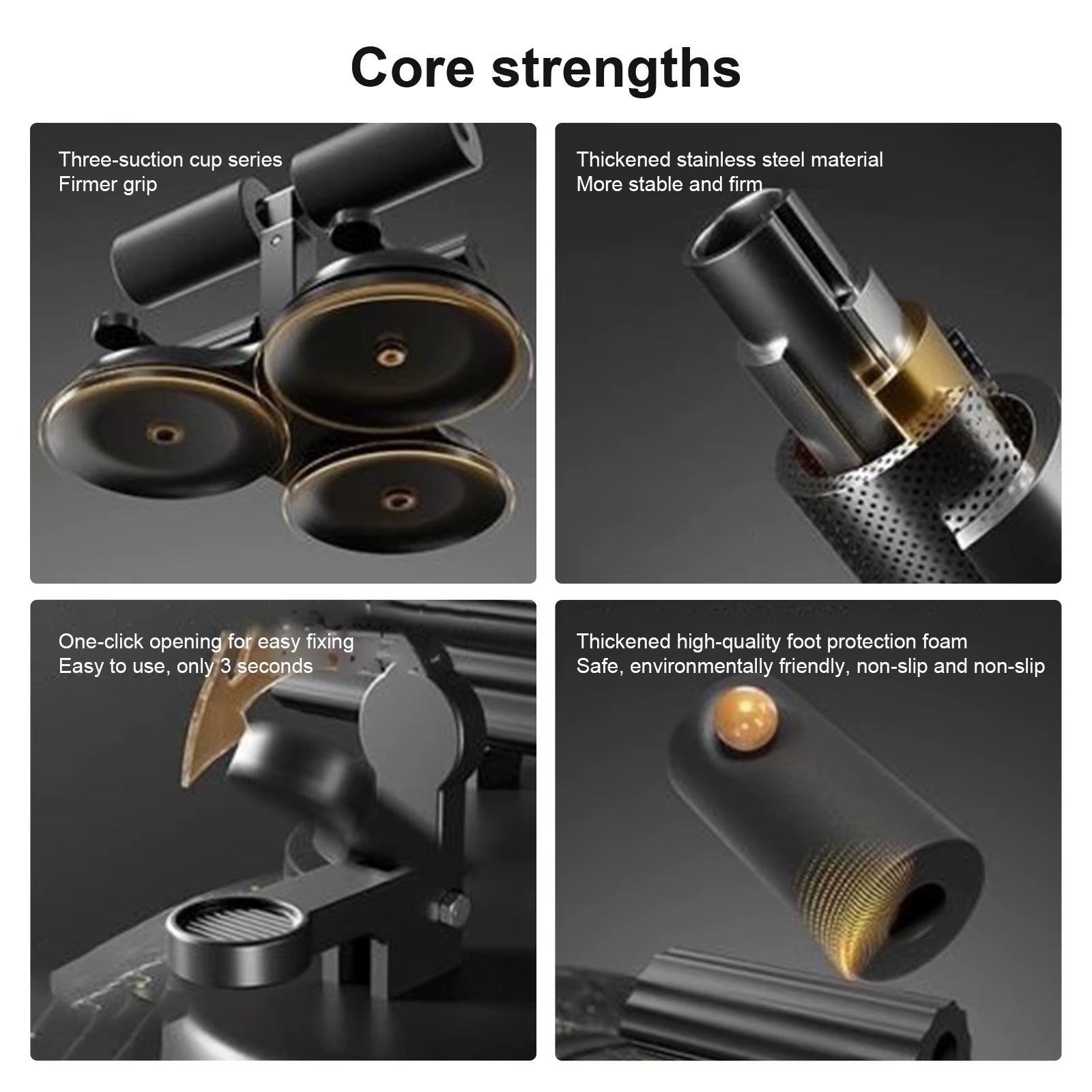 Sit-Up Assistant Device 3 Suction Cups Adjustable Ankle Support Elastic Band Core Workout Trainer for Fitness Abdominal Arms Leg