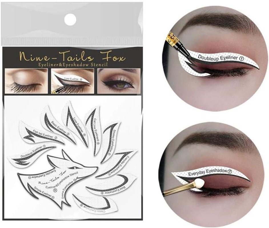 Eye Makeup Template Stickers, 24Pcs Template Eye Makeup Tools, Nine-Tailed Fox Eyeshadow Eyeliner Makeup Tools