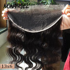 Wow Angel 13X6 Full Frontal Only Body Wave Melt Skins Invisible HD Lace Frontal Human Hair Pre Plucked Deep Part for Woman