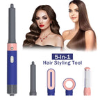 Professional 5-In-1 Hair Dryer Brush Curling Iron with Fast Heating Diffuser & Comb Attachments for Hair Styling