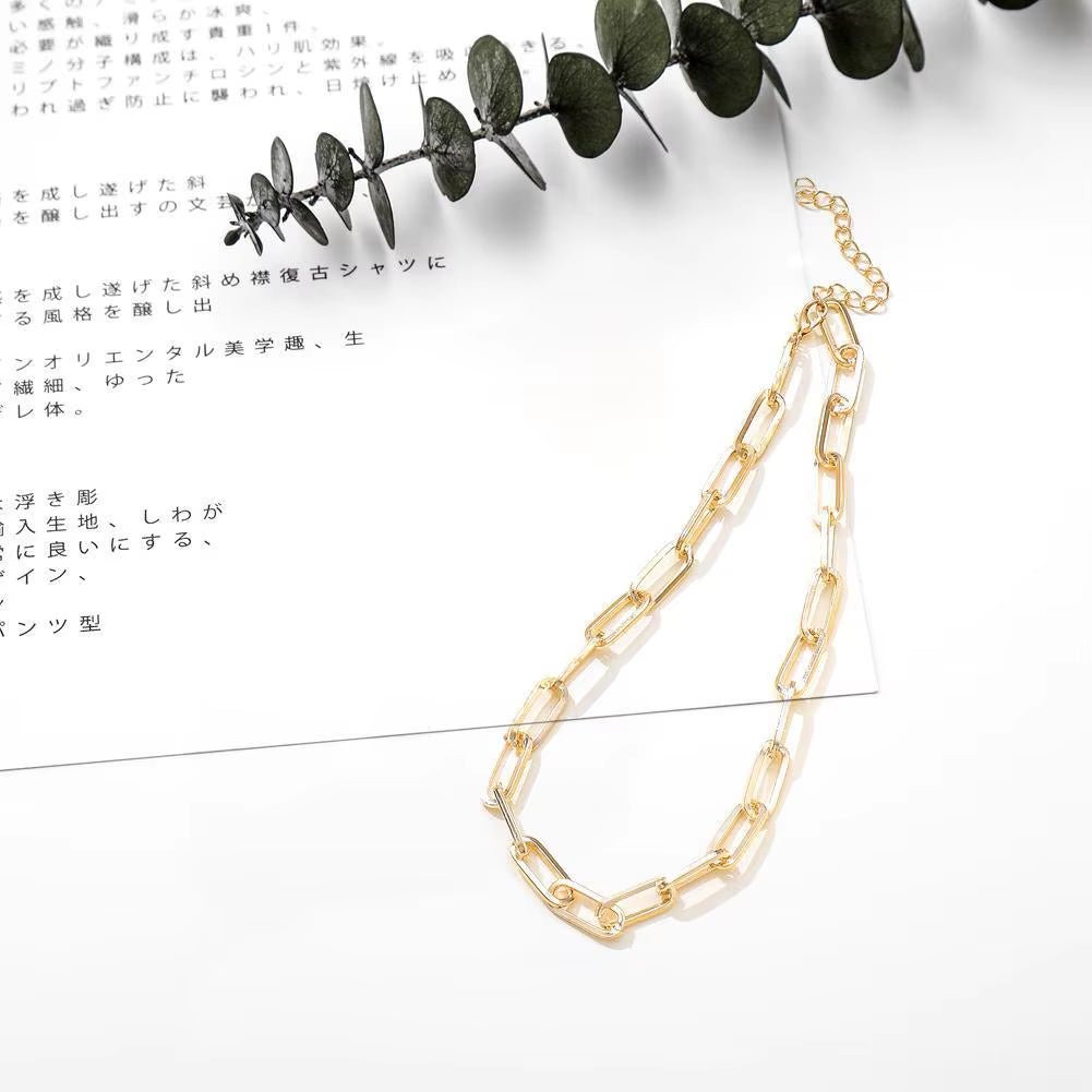 Alloy Pendant Necklace Love Heart Pendant Fashion Women Chunky Chain Necklace OT Buckle for Gift for Party Wedding Travel