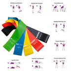 Resistance Bands, [Set of 5] Skin-Friendly Resistance Fitness Exercise Loop Bands with 5 Different Resistance Levels - Carrying