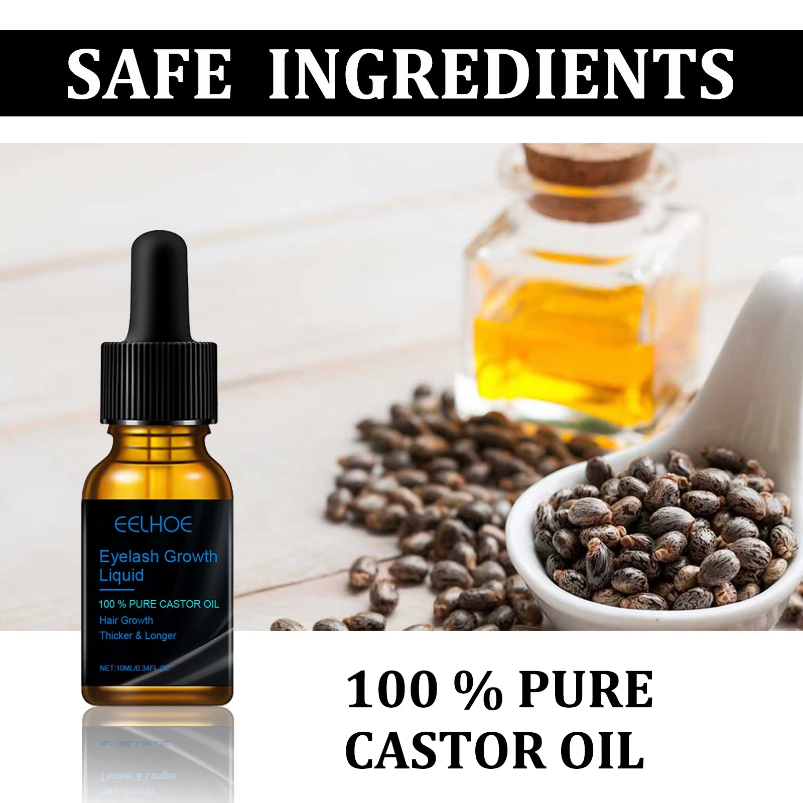 Castor Eyelash Growth Oil Daily Natural Curly Eyelash Lasting Effect Nourishing Improve Hair Growth Eyelash Care Oil