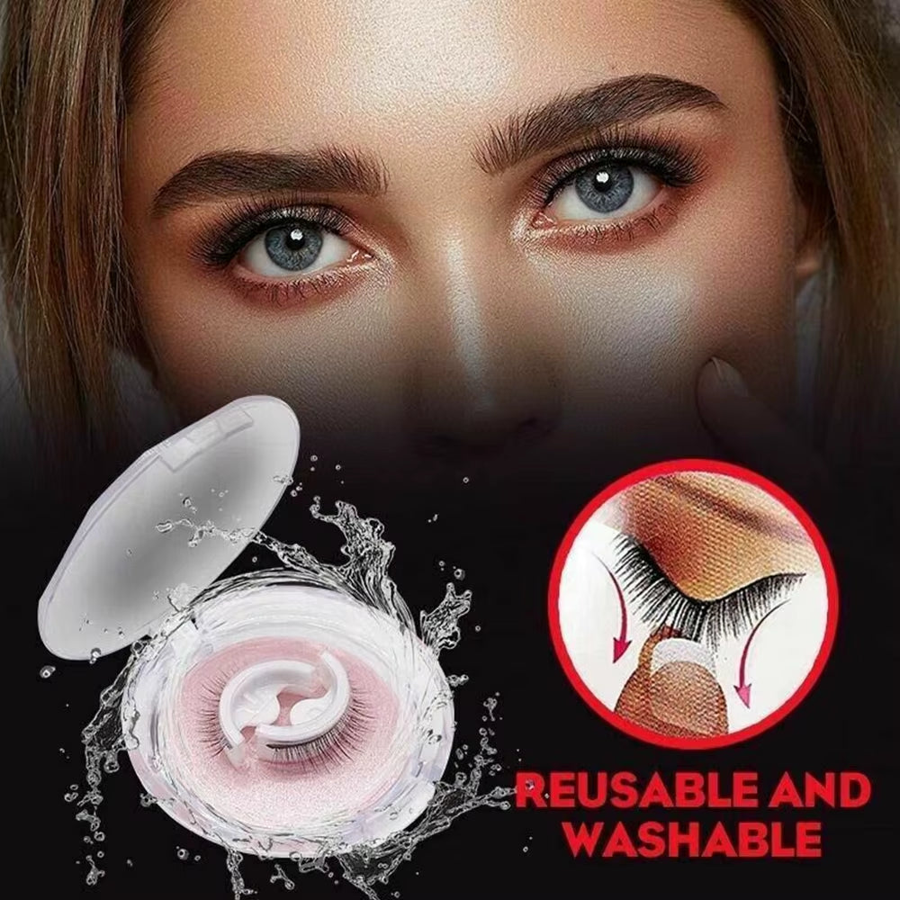 1 Pair Reusable Self Adhesive False Eyelashes Natural Long Thick Fake Eye Lashes