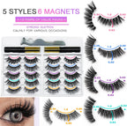 10 Pairs Magnetic Cat Eye Eyelashes with Natural Eyeliner 3D Magnetic Eyelashes with Natural Look Eyeliner Magnetic Eyelashes 19.8Cm*14.5Cm*1.5Cm