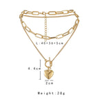 Alloy Pendant Necklace Love Heart Pendant Fashion Women Chunky Chain Necklace OT Buckle for Gift for Party Wedding Travel