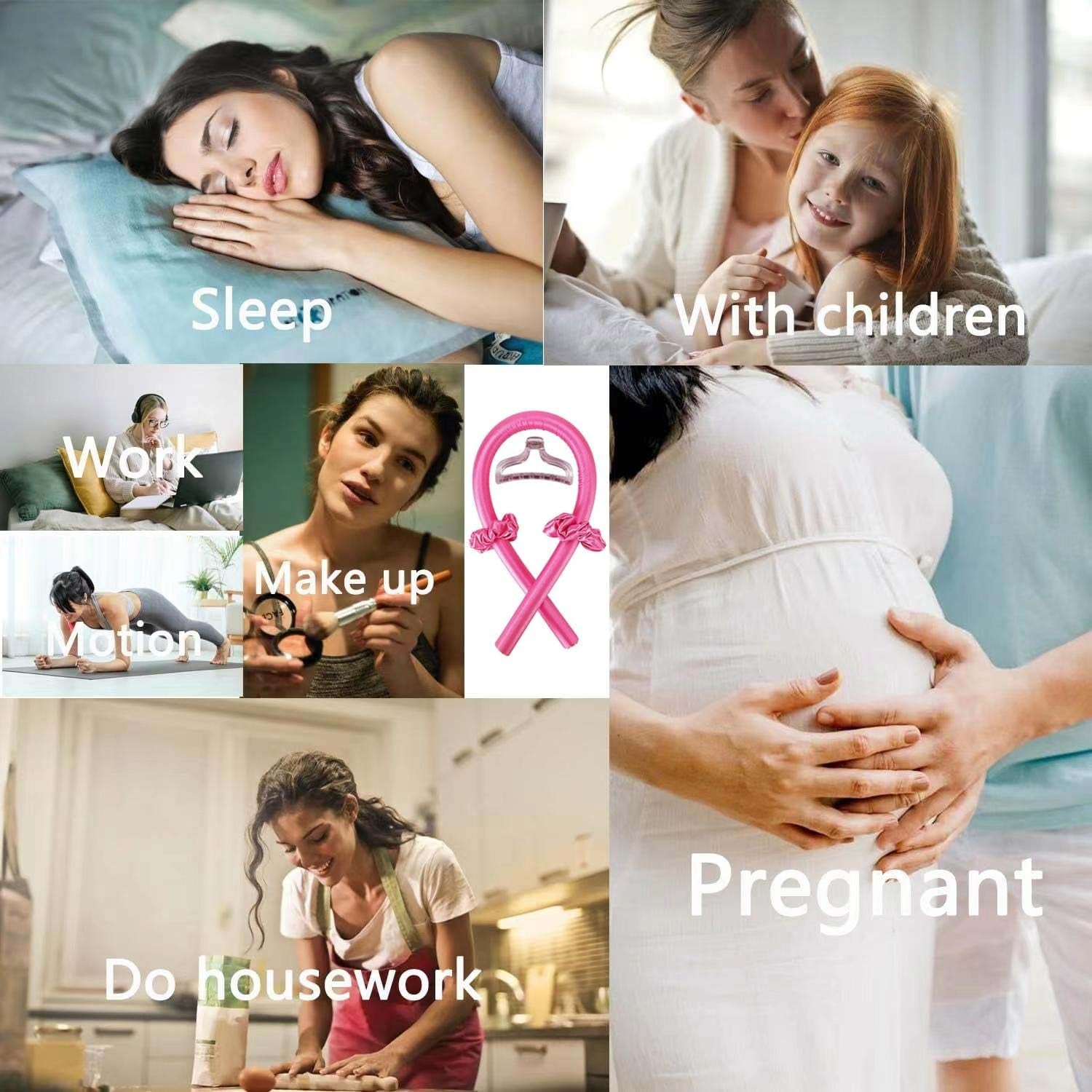 Heatless Hair Curlers，Heatless Curling Rod Headband Lazy Curler Set, No Heat Hair Rollers for Long Hair Silk Hair Wrap for Sleeping DIY Hair Styling Tools for Women