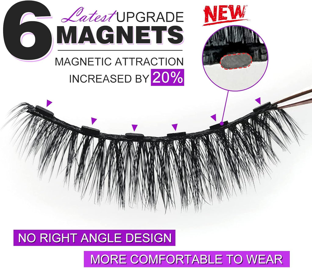 10 Pairs Magnetic Cat Eye Eyelashes with Natural Eyeliner 3D Magnetic Eyelashes with Natural Look Eyeliner Magnetic Eyelashes 19.8Cm*14.5Cm*1.5Cm
