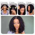 Glueless Wigs Human Hair Water Wave Bob Wig Human Hair 100% Ready to Wear Curly Wave Human Hair Wigs 7X5 Lace Bob Top Quality