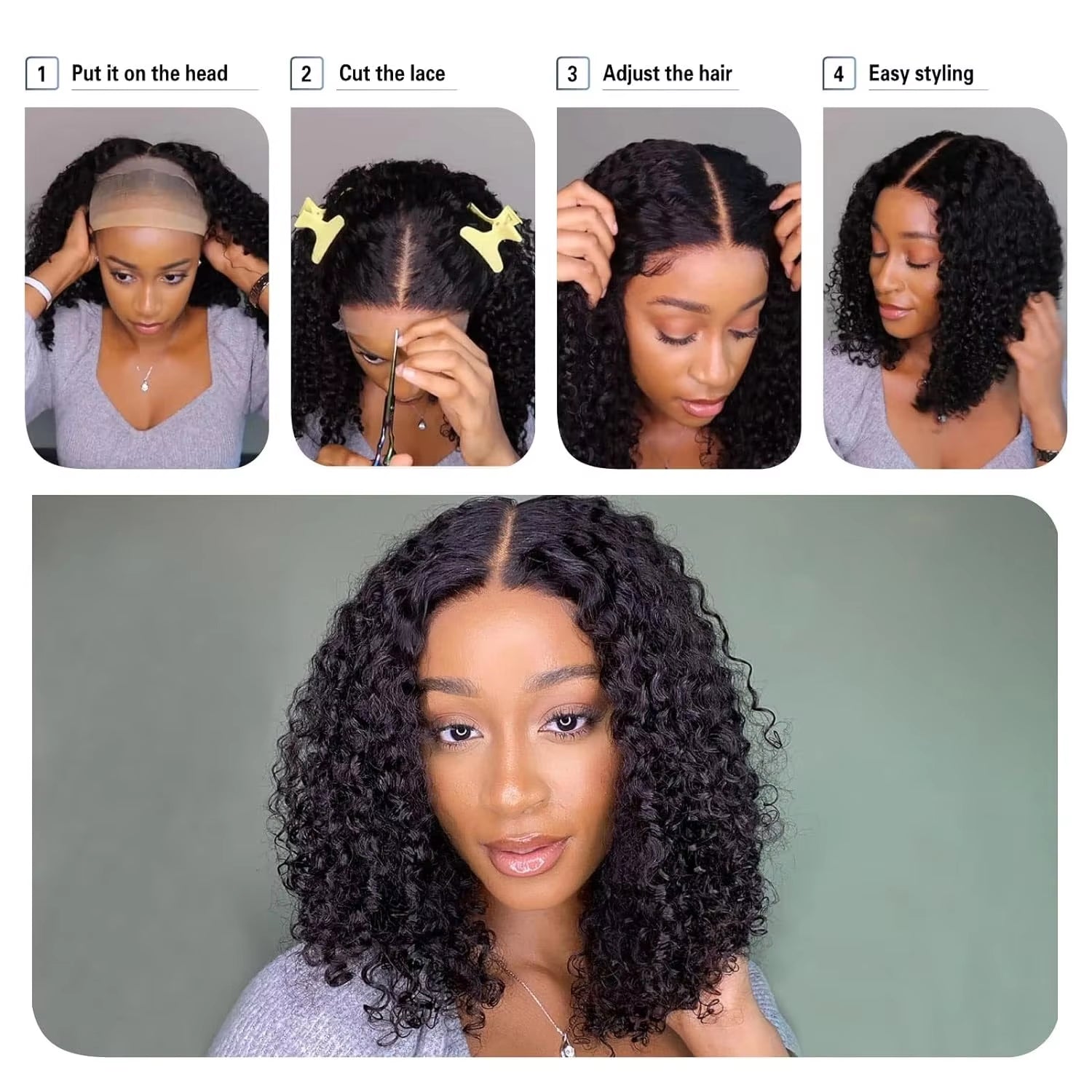 Glueless Wigs Human Hair Water Wave Bob Wig Human Hair 100% Ready to Wear Curly Wave Human Hair Wigs 7X5 Lace Bob Top Quality