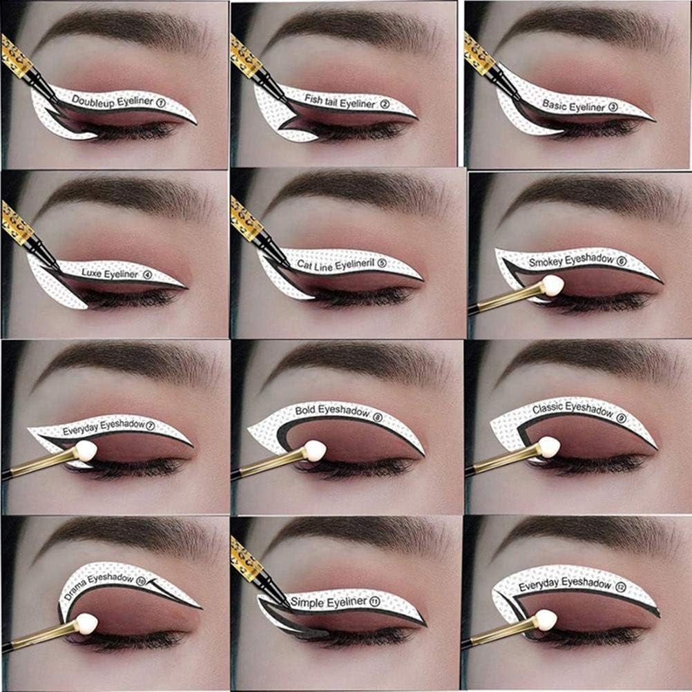 Eye Makeup Template Stickers, 24Pcs Template Eye Makeup Tools, Nine-Tailed Fox Eyeshadow Eyeliner Makeup Tools