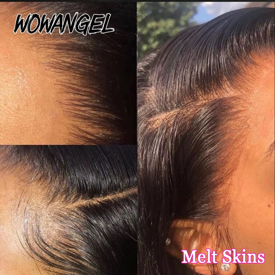 Wow Angel 13X6 Full Frontal Only Body Wave Melt Skins Invisible HD Lace Frontal Human Hair Pre Plucked Deep Part for Woman