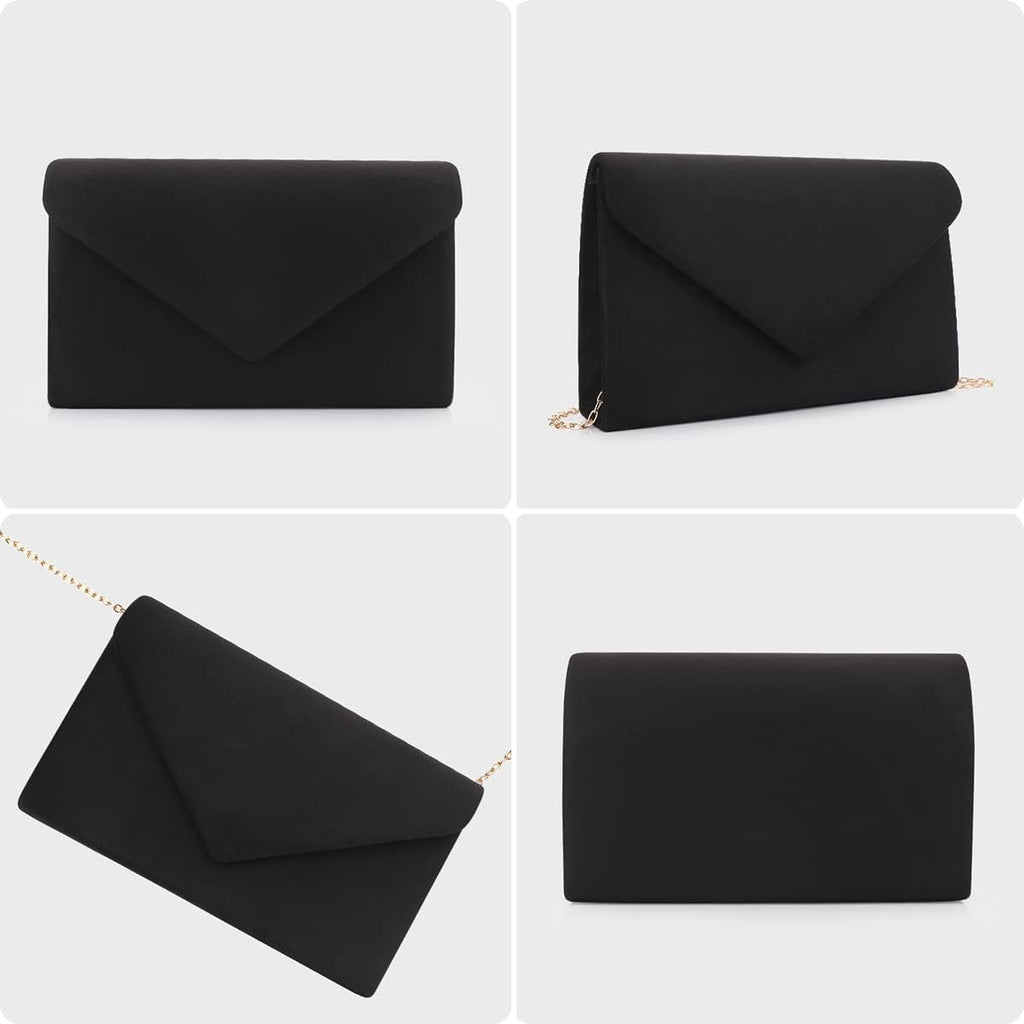 Clutch Purse for Women Evening Bags Handbags for Wedding Party Cocktail Prom Faux Suede Crossbody Shoulder Bag